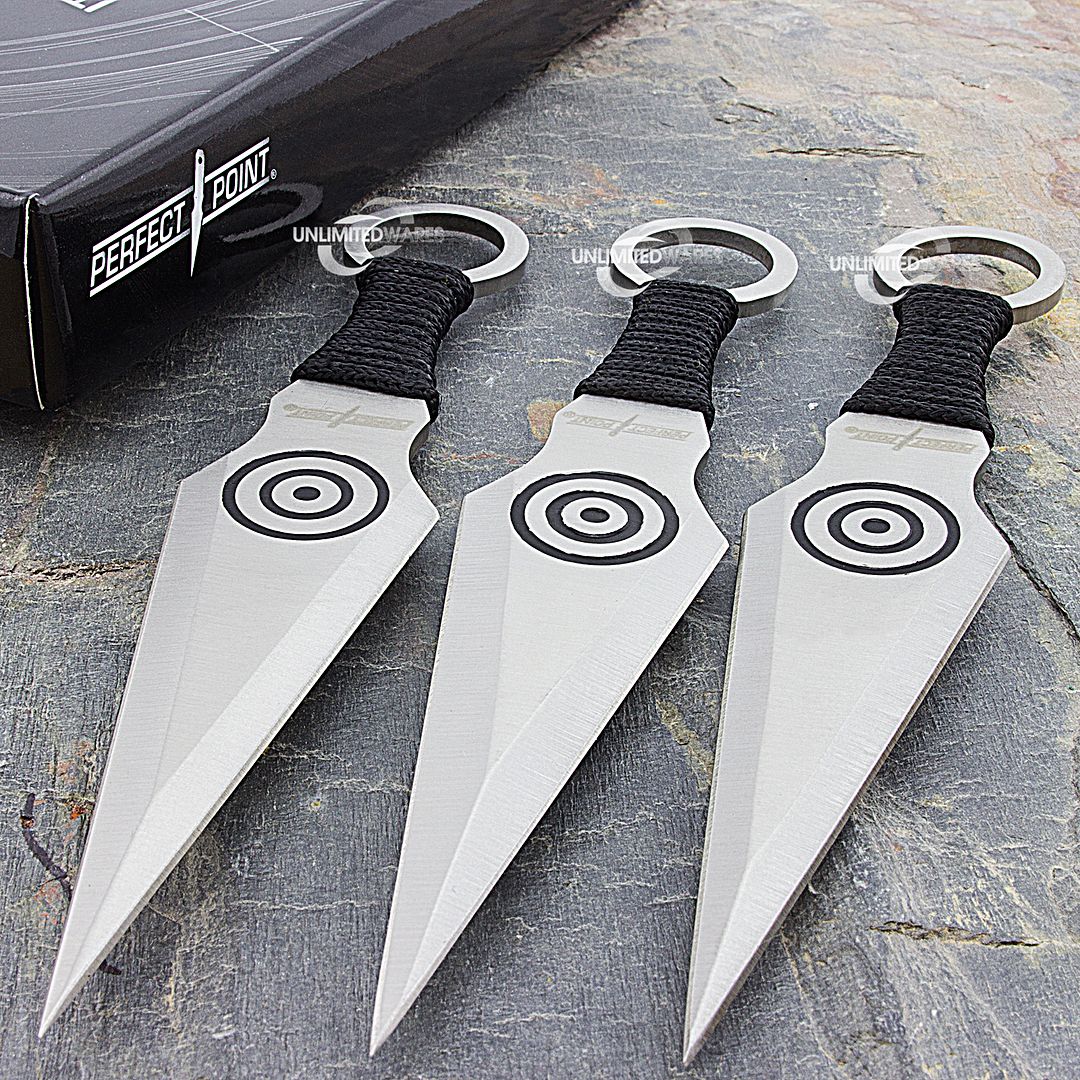 6.5" Perfect Point 3 PC Throwing Knife Set w/ Finger Ring eBay